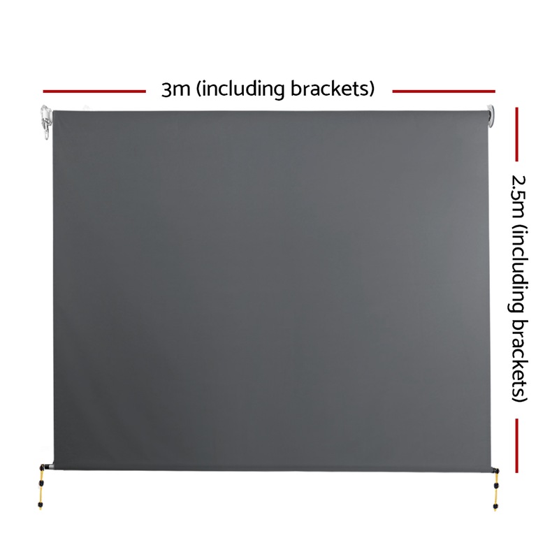 Buy Instahut Retractable Straight Drop Roll Down Awning Patio Screen 3 ...