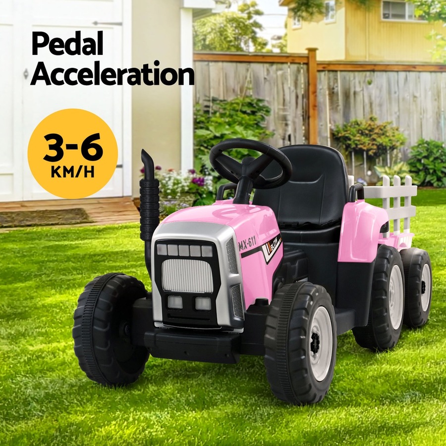 Rigo Kids Electric Ride On Car Tractor Toy Cars 12V Pink