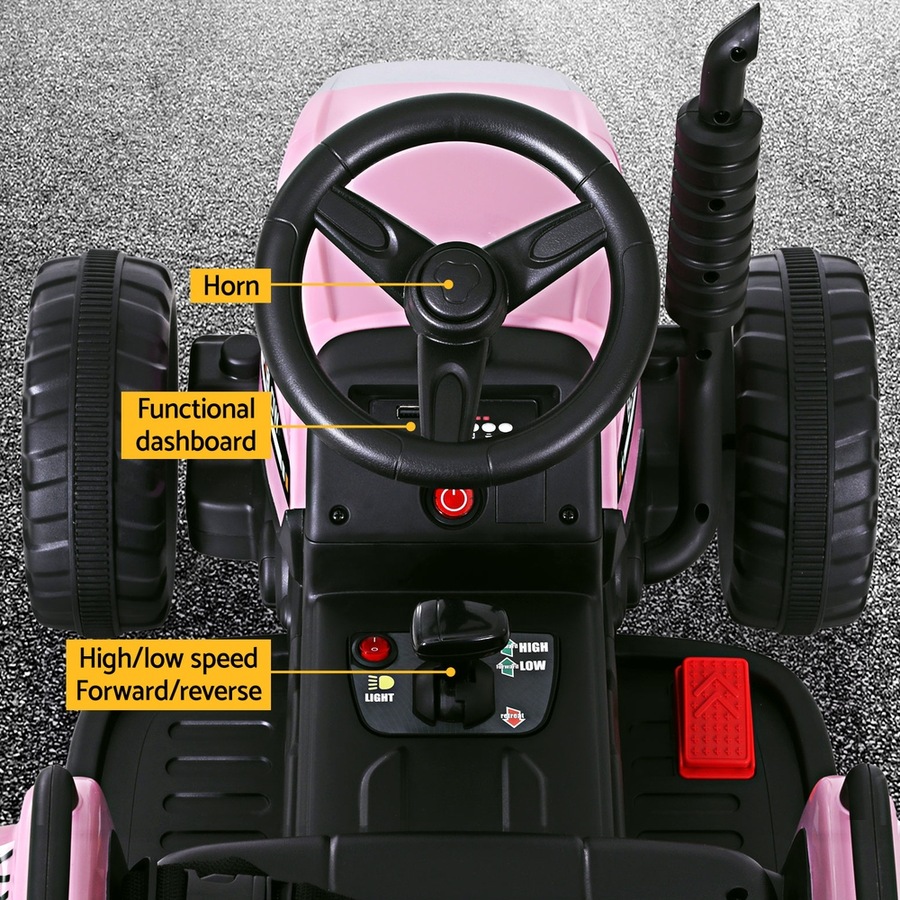 Rigo Kids Electric Ride On Car Tractor Toy Cars 12V Pink