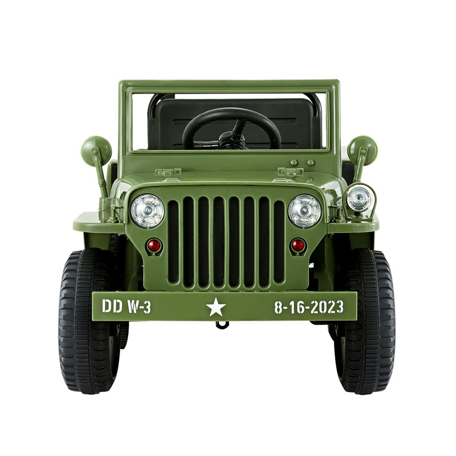 12V Kids Ride On Car Rigo Electric Jeep Military Off Road Toys Remote Olive