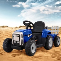 12V Kids Ride On Car Rigo Electric Tractor Trailer Blue