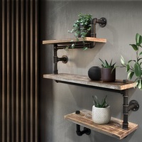 3-Tier Artiss Floating DIY Pipe Wall Shelf - IONA