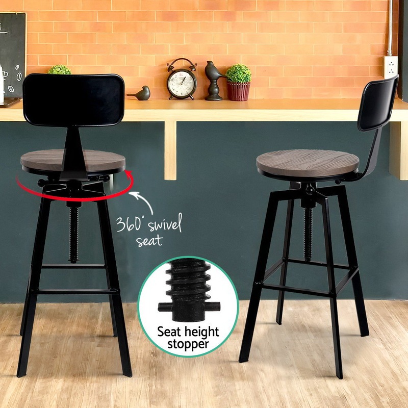 Artiss 1x Bar Stools Kitchen Stool Chairs Industrial Vintage Retro MyDeal