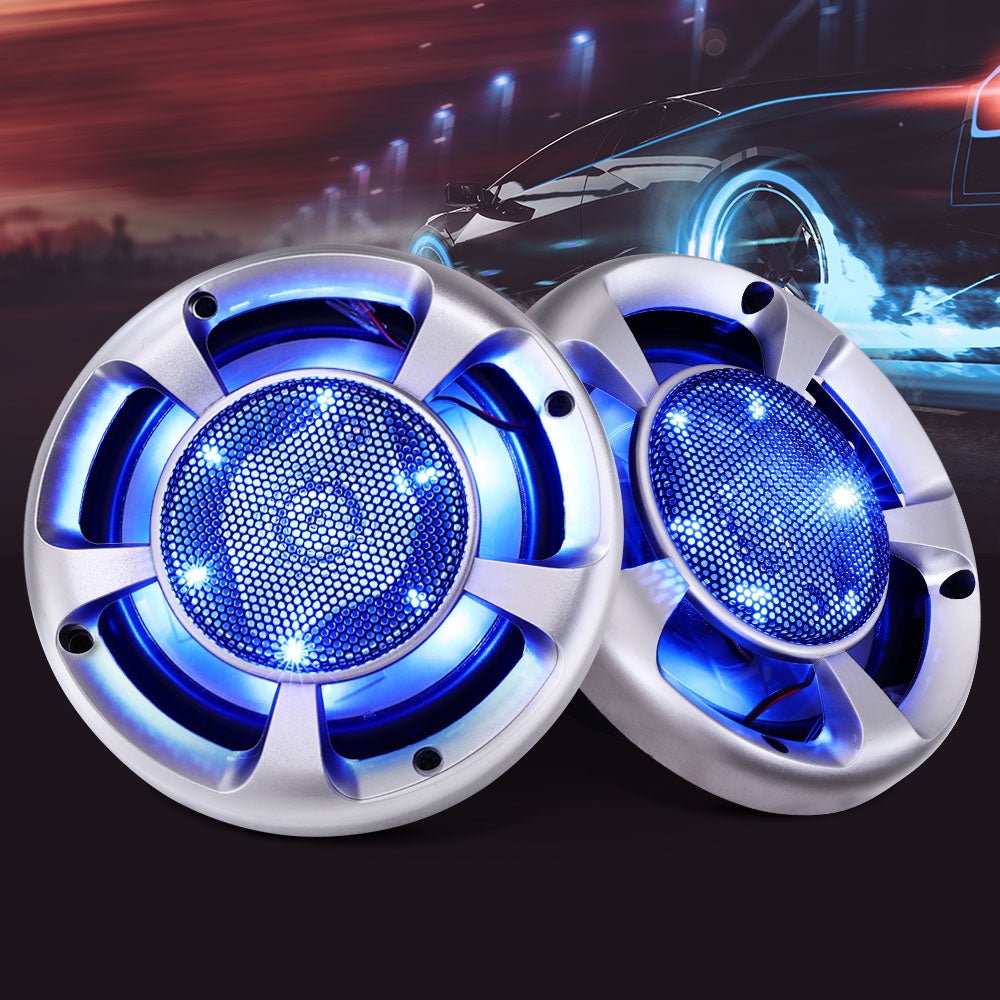2x MaxTurbo Car Speakers In LED Light Wall Speaker Audio 6.5" 500W 3-WAY