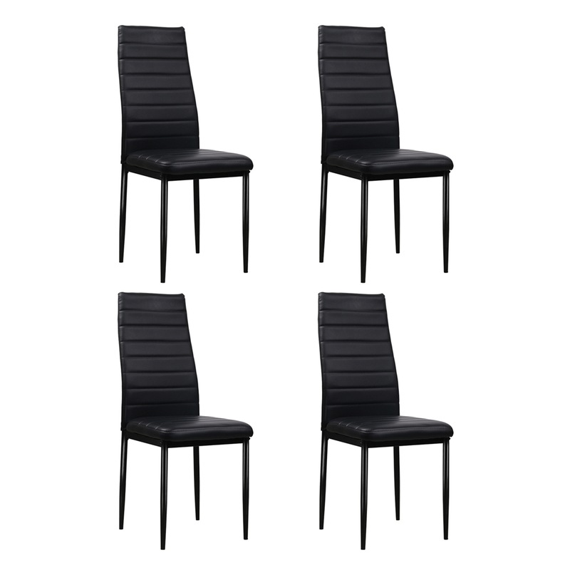 Buy Artiss Leather Dining Chairs With Padded Seat Black Kitchen Chairs