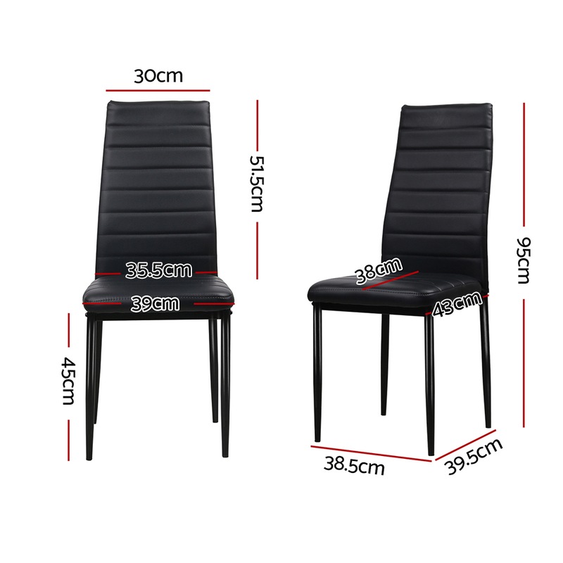 Buy Artiss Leather Dining Chairs With Padded Seat Black Kitchen Chairs
