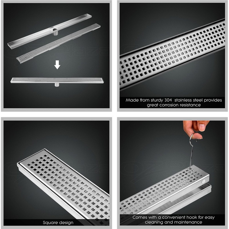 Cefito Shower Grate 800mm Drain Stainless Steel Grates Bathroom Floor