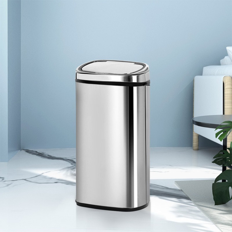 Buy Devanti 68L Motion Sensor Bin Rubbish Automatic Silver - MyDeal