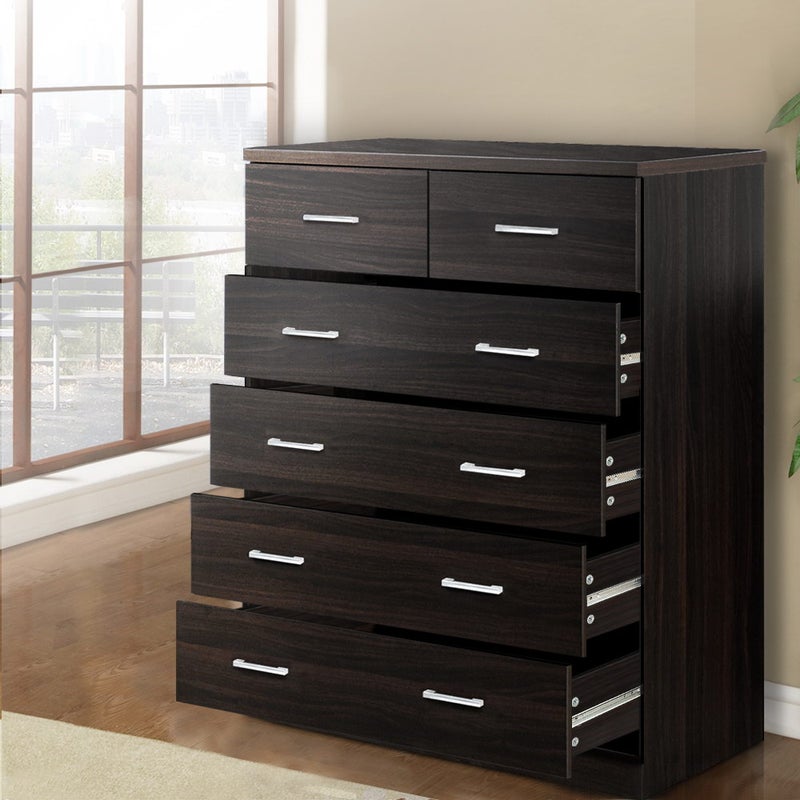 Artiss Tallboy 6 Chest Of Drawers, Bailey 6 Drawer Double Dresser