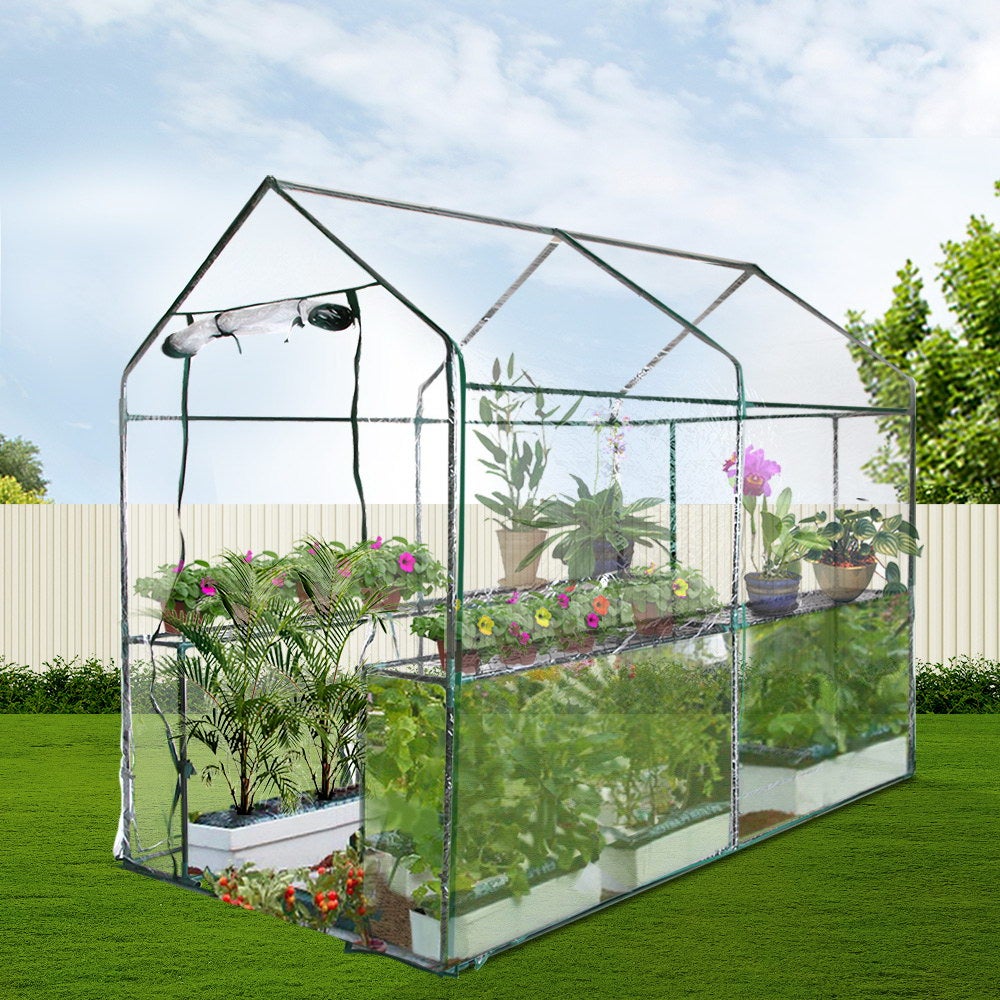 PHI VILLA Large Walk-in Pop Up Greenhouse-Small Flower Plant Greenhouse 49x 49x 64.9 Blue 