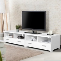 1 Artiss TV Unit 180cm Entertainment TV Cabinet White Eddie