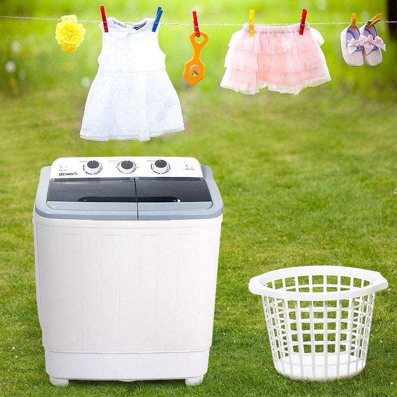 Buy Devanti 5kg Mini Portable Washing Machine Twin Tub Spin Top Loader