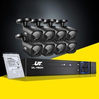 UL-Tech CCTV Security System 8CH DVR 8 Cameras 1TB Hard Drive