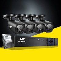 UL-Tech CCTV Security System 8CH DVR 4 Cameras 2TB Hard Drive