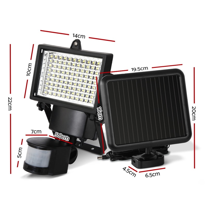 100 led solar lights sensor light outdoor security flood lights garden motion buy outdoor wall lights 9350062035962