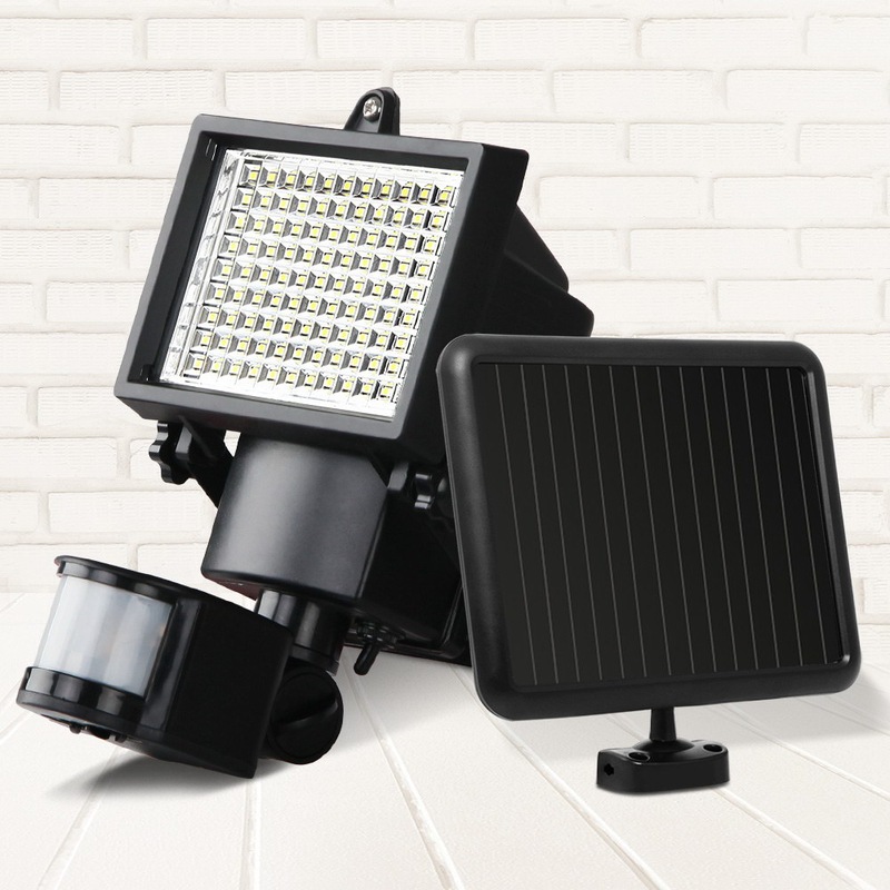 100 led solar lights sensor light outdoor security flood lights garden motion buy outdoor wall lights 9350062035962
