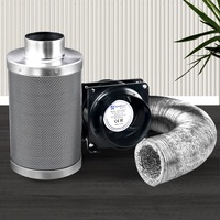 6" Green Fingers Ventilation Kit Fan Hydroponics Grow Tent Kit Carbon Filter Duct