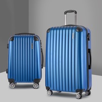 20" 28" Luggage Wanderlite Trolley Set Travel Suitcase Carry On Hard Case Lightweight 2pcs - Blue