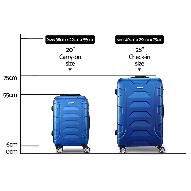 Buy Wanderlite 2pc Luggage Travel Sets Suitcase Trolley TSA Lock Bonus ...
