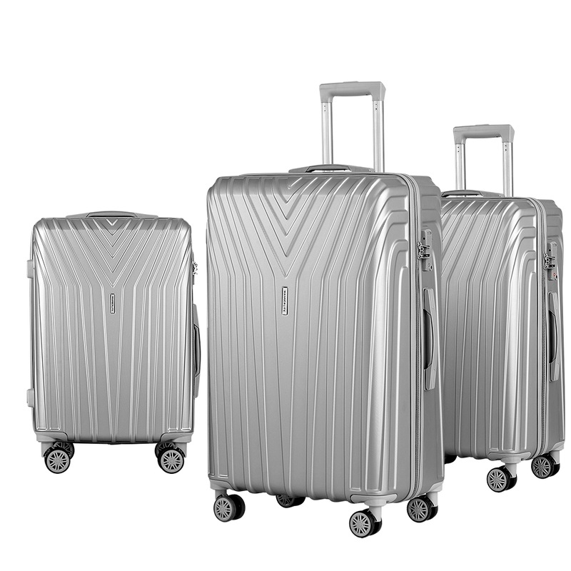 Buy Wanderlite 3pc Luggage Trolley Set Suitcase Travel TSA Hard Case