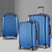 20" 24" 28" Wanderlite Luggage 3pcs Set Travel Suitcase - Blue
