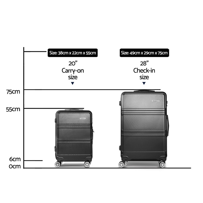 Buy Wanderlite Luggage Set Suitcase Sets 1/2/3pc Carry On TSA Hard Case