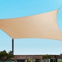 InstaHut Waterproof Shade Sail 4x6m Rectangle Sand 95% Shade Cloth