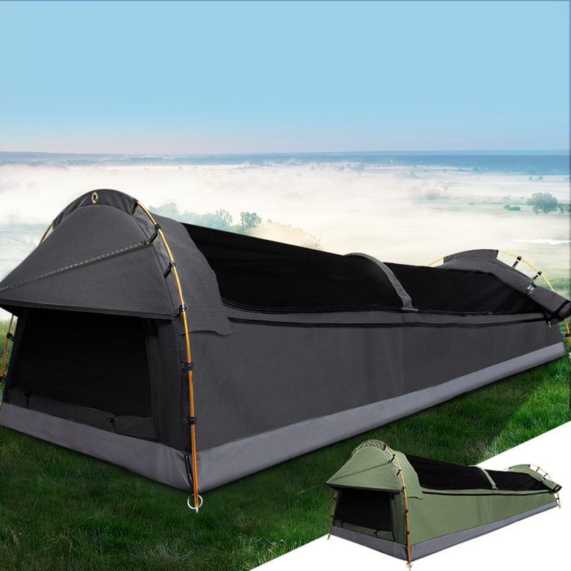 Buy Weisshorn King Single Swag Camping Swags Canvas Tent With Mattress 2 Colours MyDeal