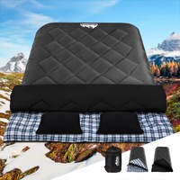 150x220cm Camping Sleeping Bag Weisshorn Queen Grey -10C