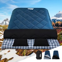 220x150cm Camping Sleeping Bag Weisshorn Queen Blue -10C