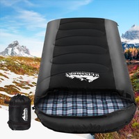 82x208cm Camping Sleeping Bag Weisshorn Single Black -20C