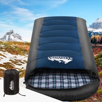 208x82cm Camping Sleeping Bag Weisshorn Single Blue -20C
