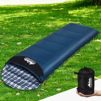205x75cm Camping Sleeping Bag Weisshorn Single Blue 0C