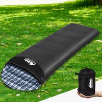 0C 205x75cm Camping Sleeping Bag Weisshorn Single Grey