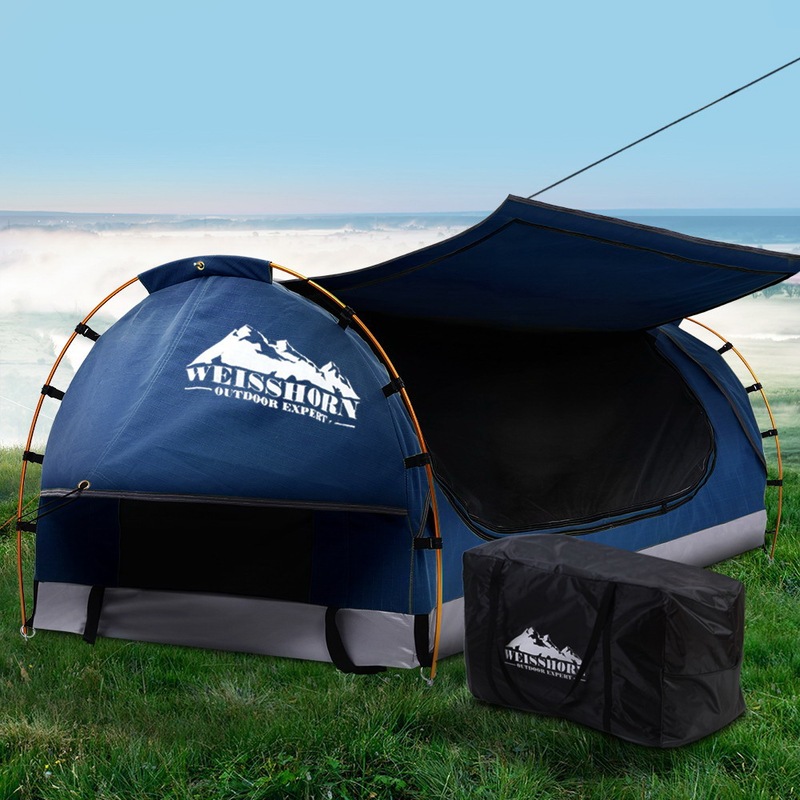 Buy Weisshorn Swag King Single Camping Swags Tent Dark Blue with 7CM Mattress MyDeal