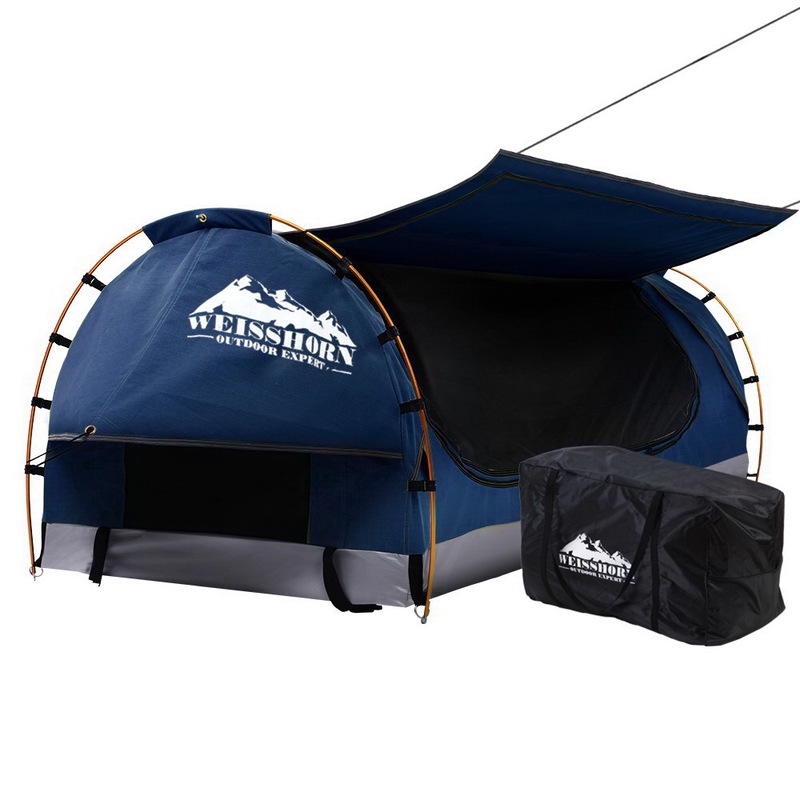 Buy Weisshorn Swag King Single Camping Swags Tent Dark Blue with 7CM Mattress MyDeal