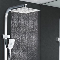 25.5cm Cefito 10'' Rain Shower Head Set Handheld Square High Pressure Chrome