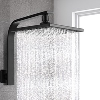 20cm Cefito 8'' Rain Shower Head Wall Arm Square High Pressure Black