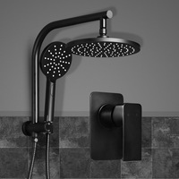 Cefito 9'' Rain Shower Head Set Handheld Round High Pressure Mixer Tap Black