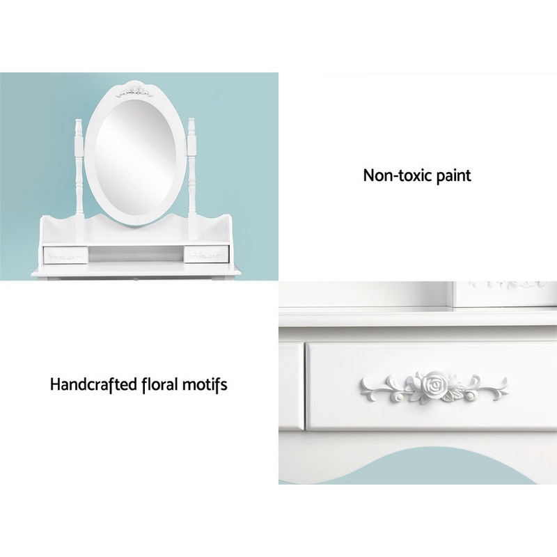 Dressing Table Stool Mirror Jewellery Cabinet 4 Drawers White Organizer Buy Dressing Tables 9355720024876