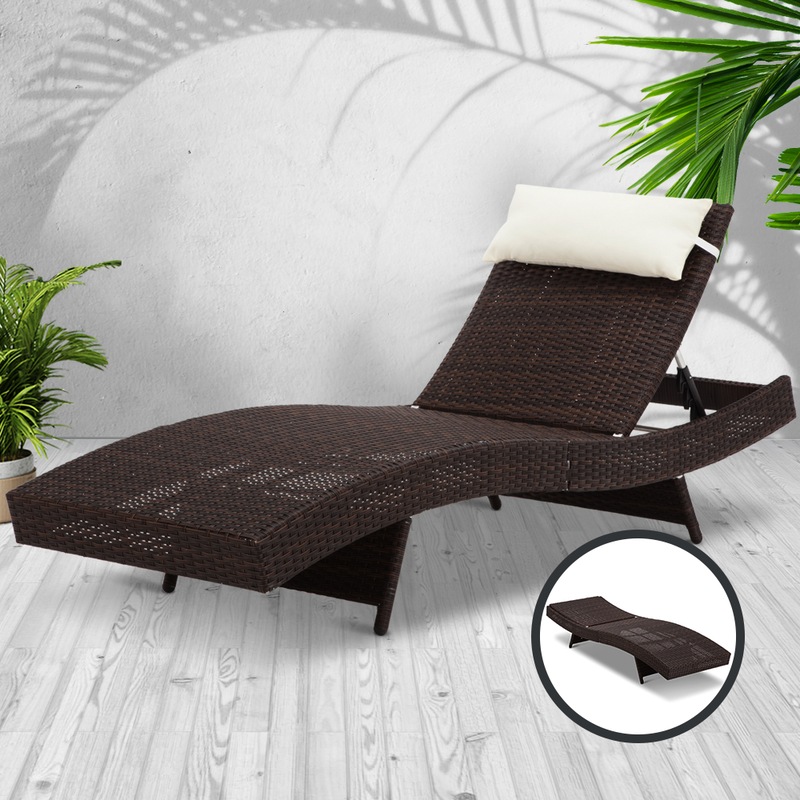 Gardeon Sun Lounge Outdoor Furniture Setting Wicker Day Bed Rattan