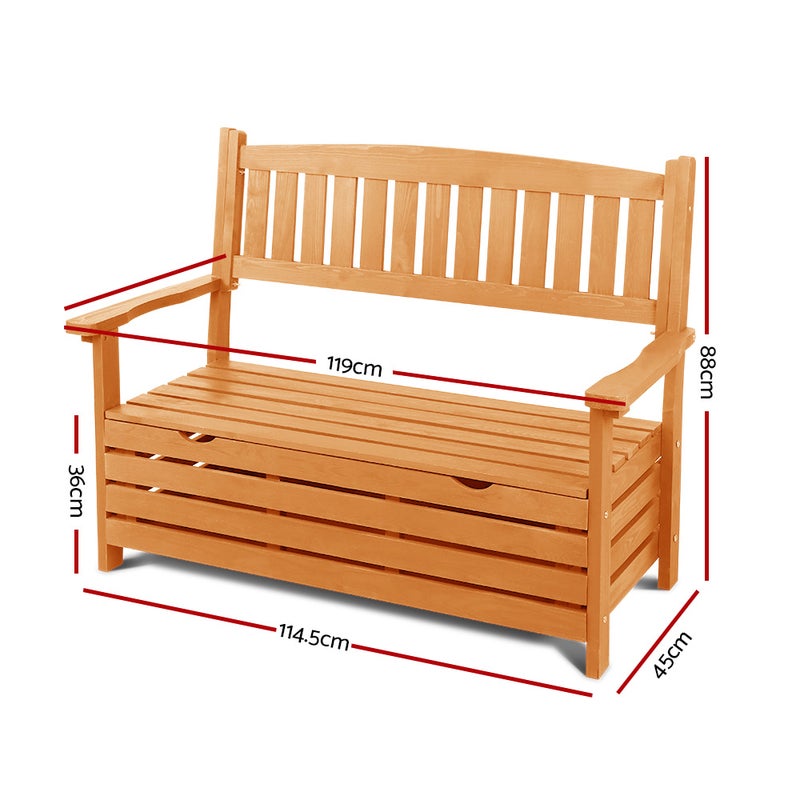 Outdoor Storage Bench Box Wooden Garden, Outdoor Bench Box Seat