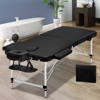 2 Fold Zenses Massage Table Beauty Bed 55cm Portable Black