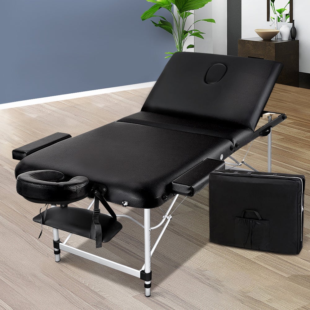 Zenses Massage Table 75CM 3 Fold Aluminium Portable Massage table