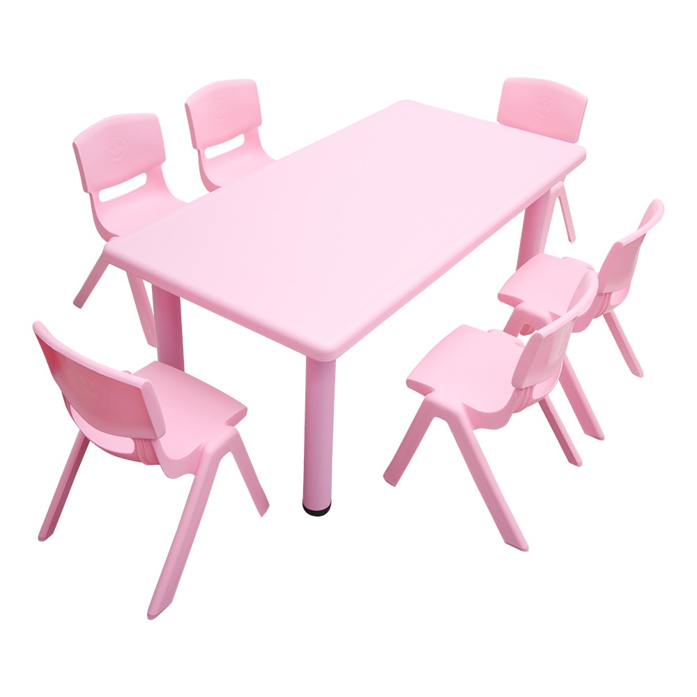 pink table and chairs for adults