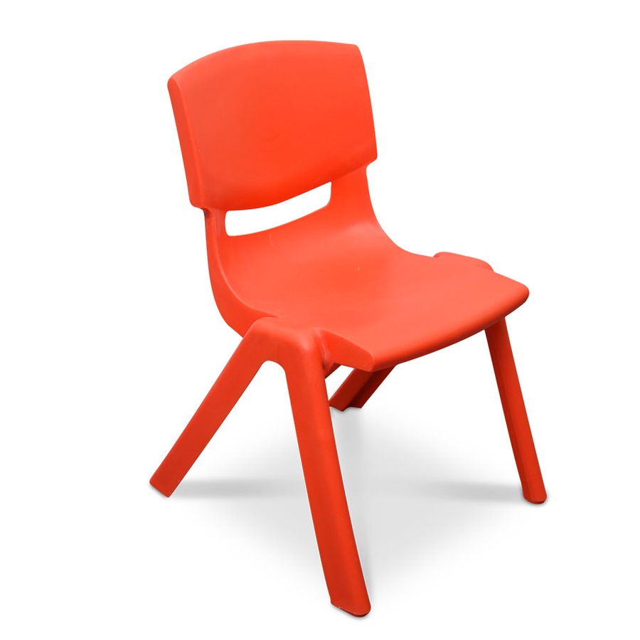 120x60cm Rectangle Red Kid's Table and 6 Red Chairs