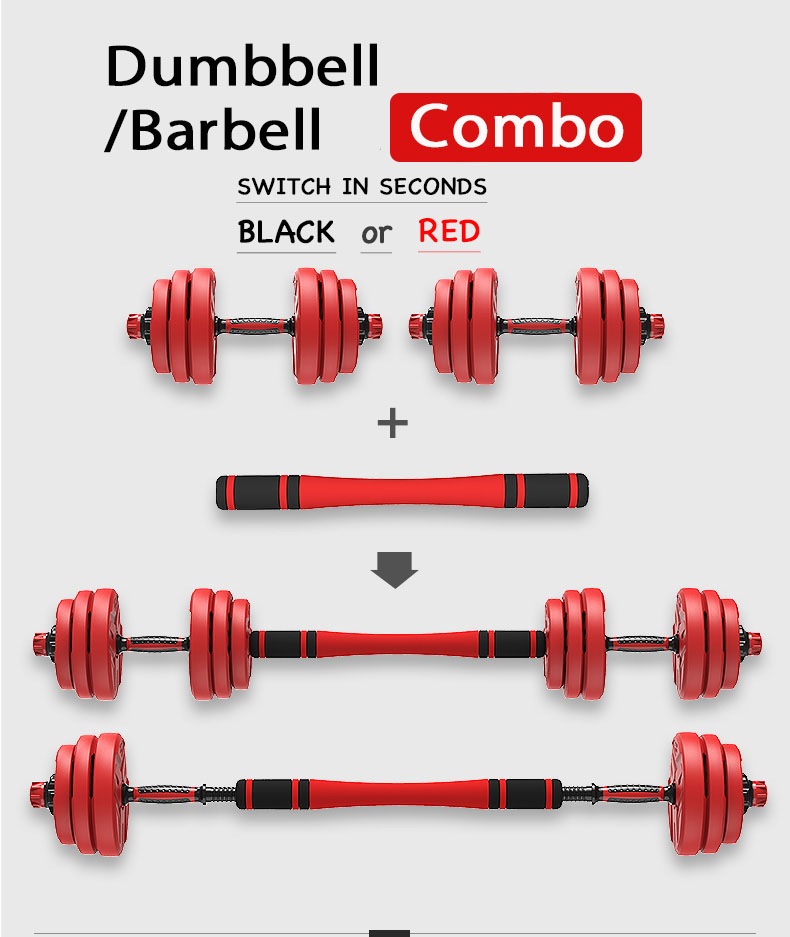 20KG/30KG/40KG Premium Dumbbell Set Barbell Weight Plate Home Gym Fitness Exercise Red Australia