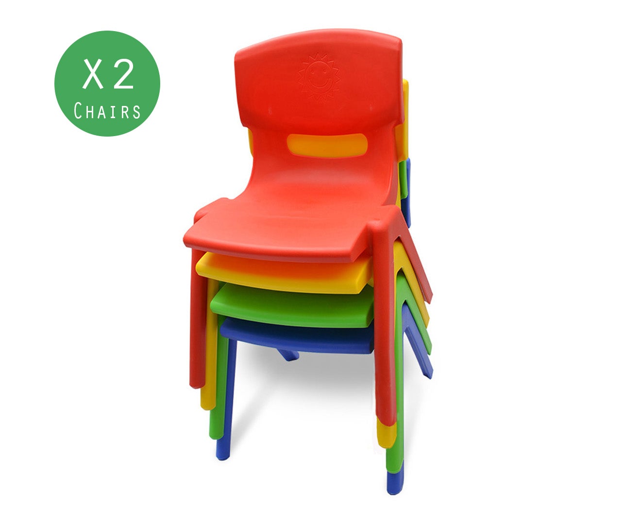 2x New Kids Plastic Chair in Mixed Colours Up to 100KG