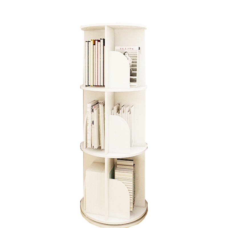 Buy 3 Tiers Versatile Round Wooden Rotating Swivel Bookshelf Bookcase  Cabinet White 97CM - MyDeal
