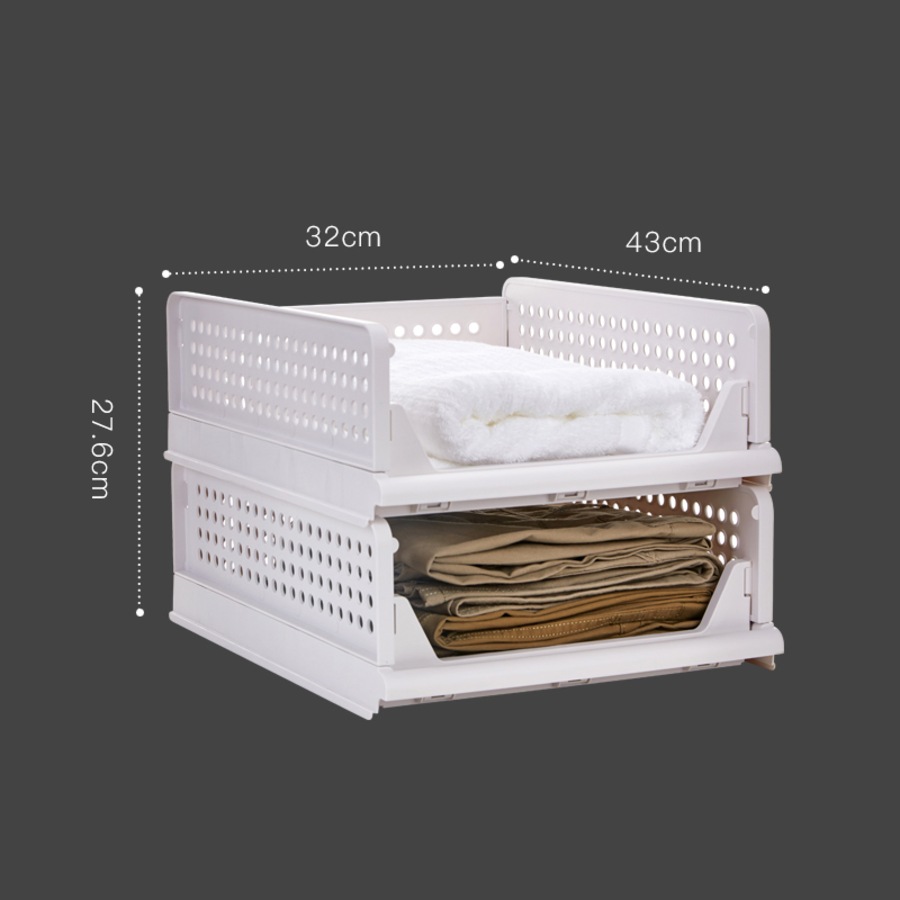 Buy 5x Foldable Stackable Slidable Multi Purpose Plastic Storage Drawer ...